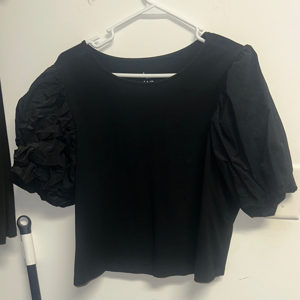A New Day Black Puff Sleeve Top